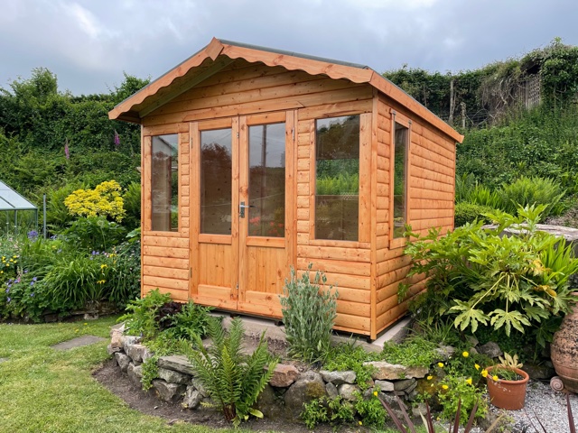 10×10 apex summer house with large back window 4